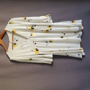 Free People white floral time on my side wrap dress size medium